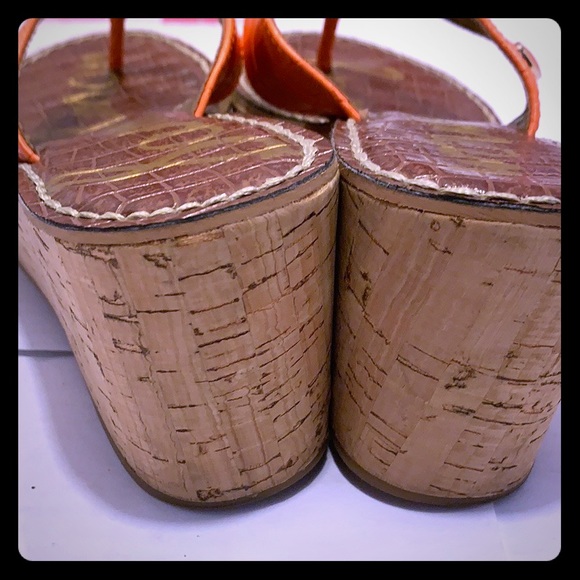 GentlyUsed Sam Edelman ROMY Orange Wedge. Size: 7M - Picture 8 of 8